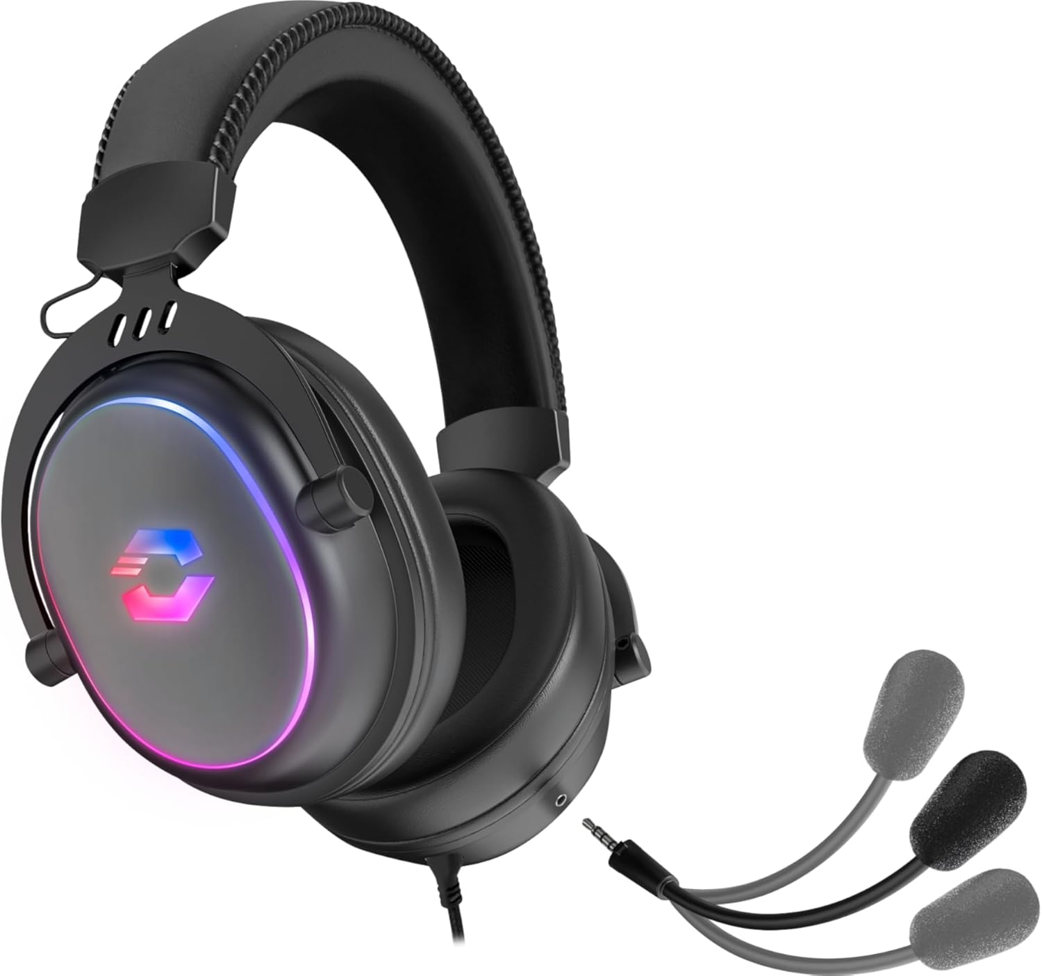 Speedlink CONUX RGB - Casque de Gaming Filaire avec Microphone pour PC, PS5, PS4, Xbox Series X/S, Switch, éclairage RGB, câble Jack 3,5mm et Adaptateur Y, Noir