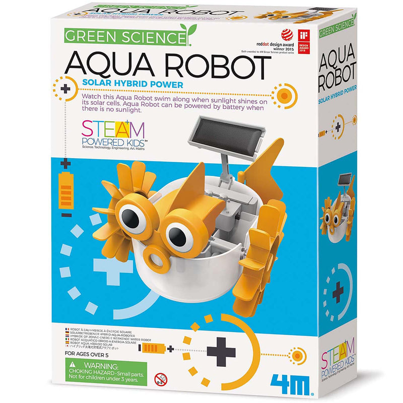 4M 403415 Green Science Aqua Robot-Solar Hybrid Power, Multi