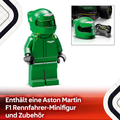 LEGO Speed Champions Aston Martin Aramco F1 AMR24 Race Car Toy with a Collectible Formula 1 Driver Minifigure - Model Kits for 10+ Year Old Boys & Girls or Adult Motorsport Fans 77245