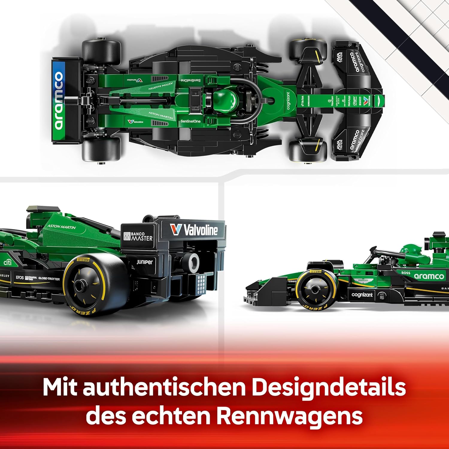LEGO Speed Champions Aston Martin Aramco F1 AMR24 Race Car Toy with a Collectible Formula 1 Driver Minifigure - Model Kits for 10+ Year Old Boys & Girls or Adult Motorsport Fans 77245