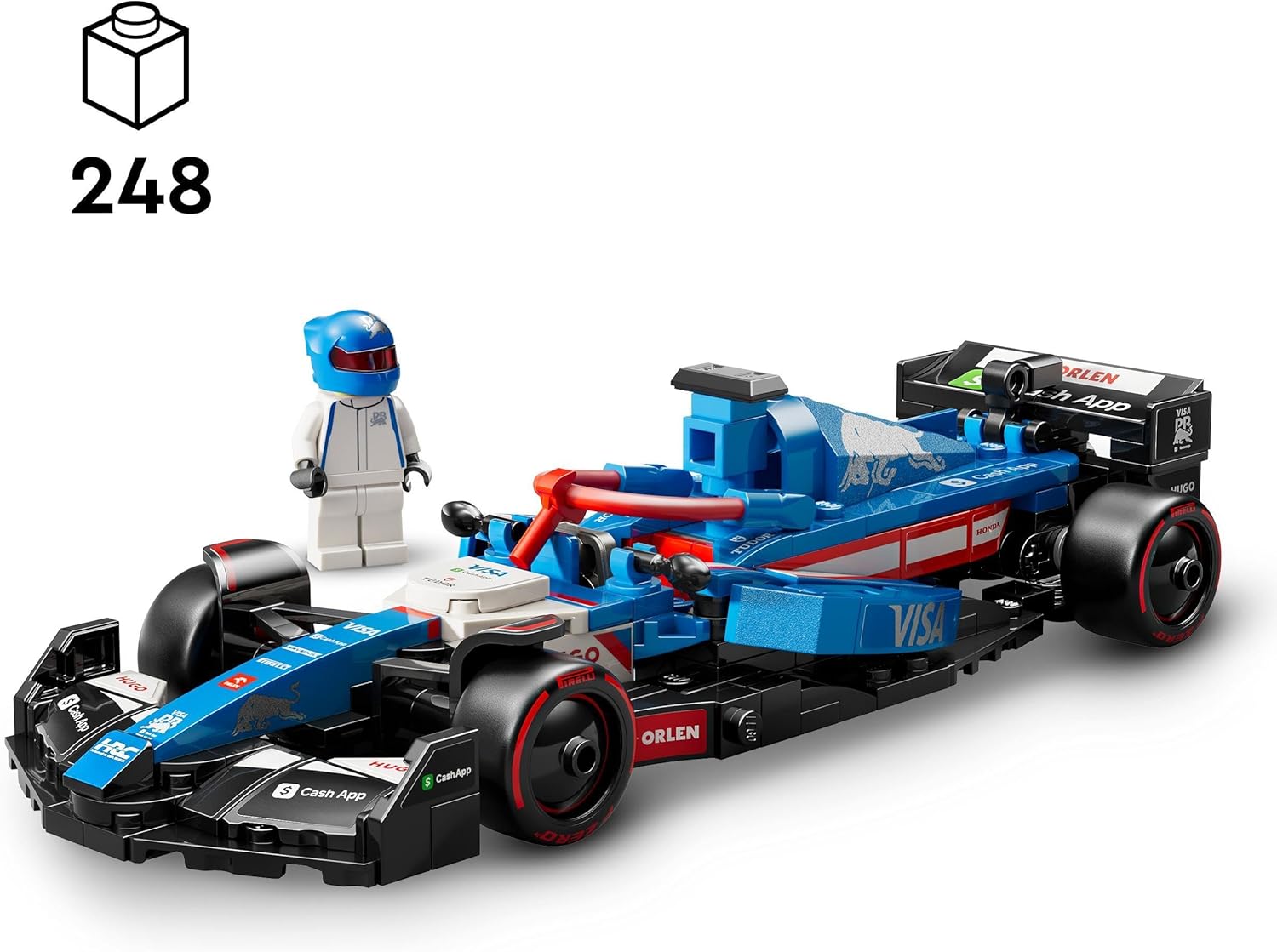 LEGO Speed Champions Auto da Corsa F1 Visa Cash App RB VCARB 01 Modello di Macchina da Collezione con Minifigure del Pilota di Formula 1, Regalo per Uomo, Donna e Adulti Fan dell'Automobilismo 77246