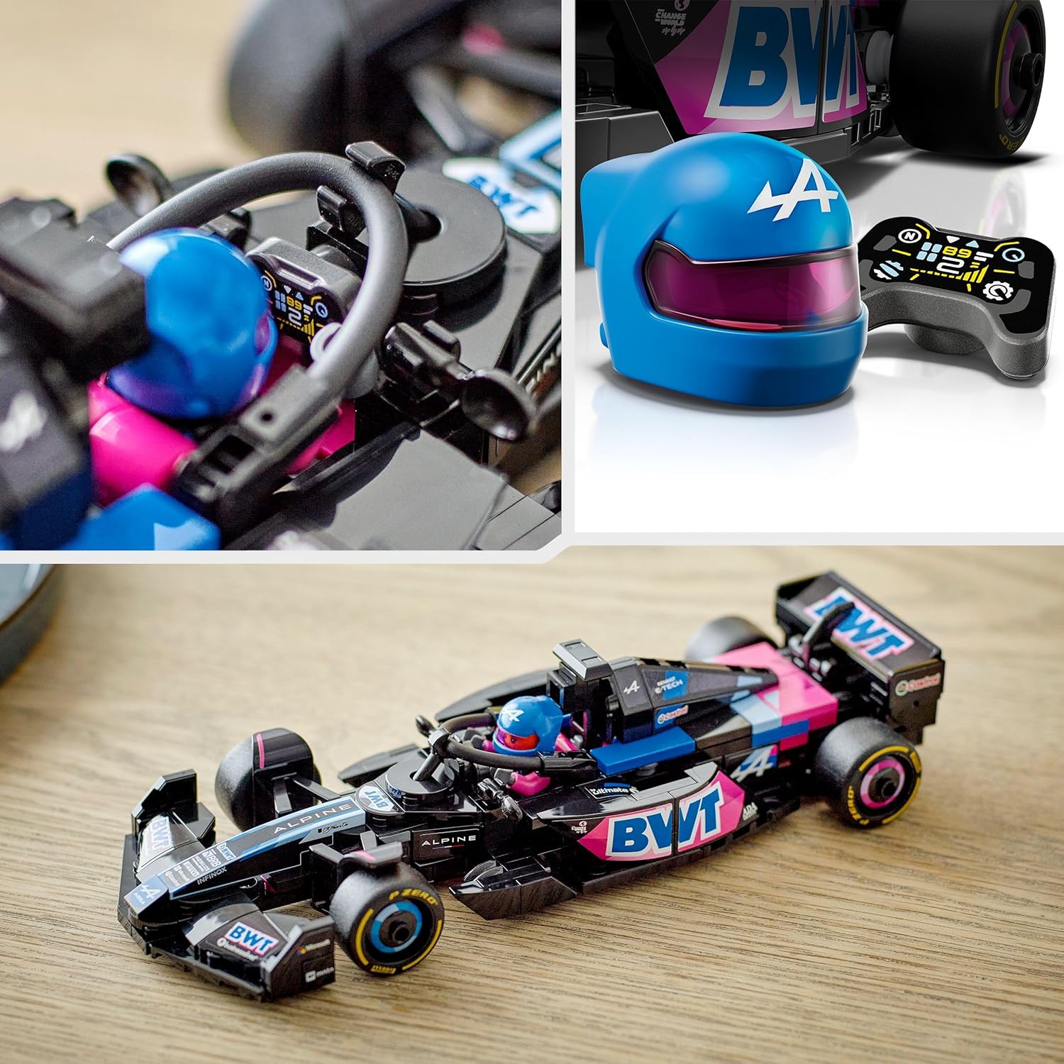 LEGO Speed Champions Auto da Corsa BWT Alpine F1 Team A524 Macchina Giocattolo da Collezione con Minifigure del Pilota, Modello per Bambini e Bambine da 10 Anni o per Adulti Fan della Formula 1 77248