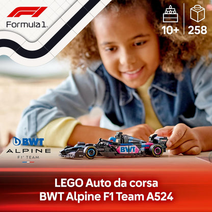 LEGO Speed Champions Auto da Corsa BWT Alpine F1 Team A524 Macchina Giocattolo da Collezione con Minifigure del Pilota, Modello per Bambini e Bambine da 10 Anni o per Adulti Fan della Formula 1 77248