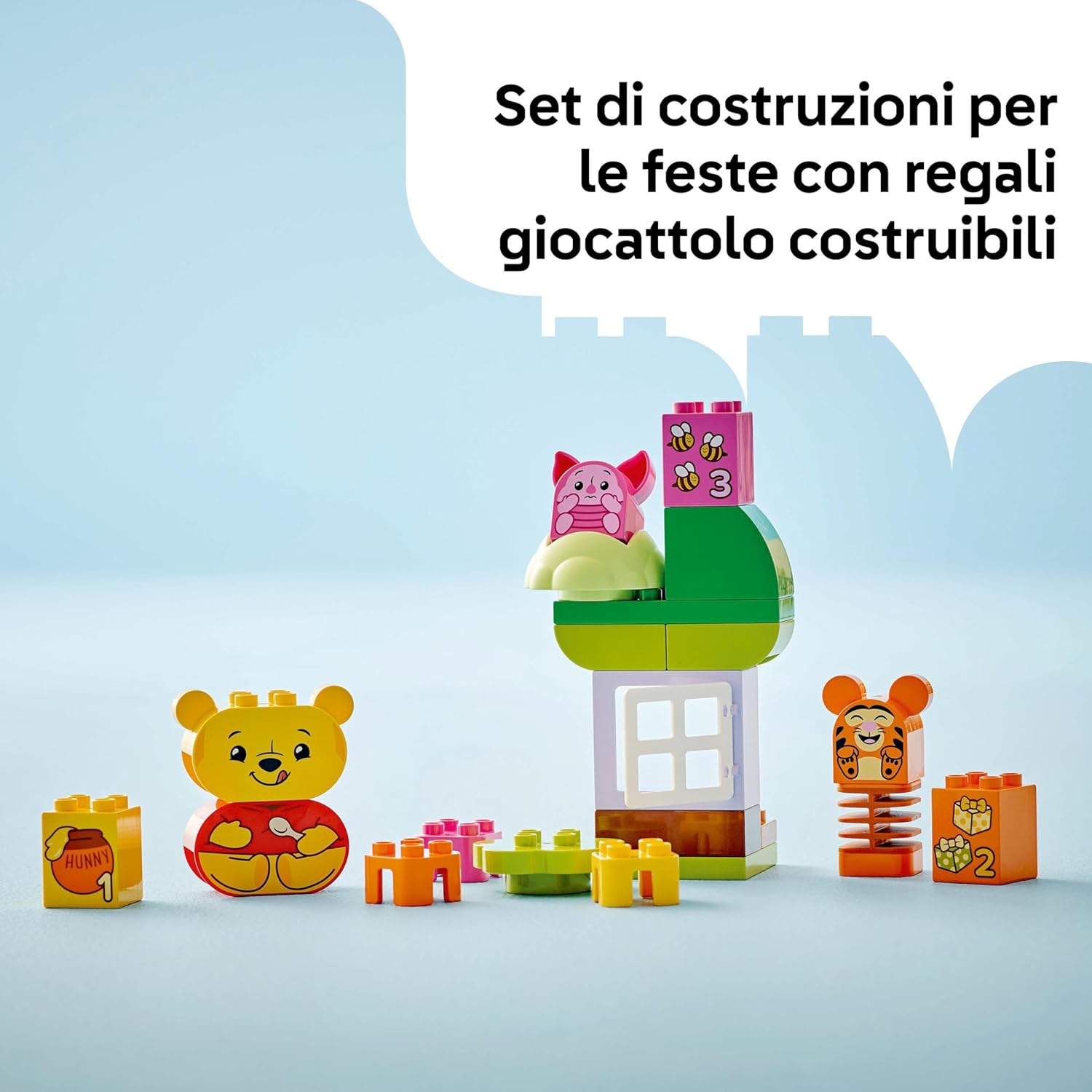 LEGO DUPLO | Disney Festa di Compleanno di Winnie the Pooh - Giocattolo Educativo con Personaggi con Doppio Volto e Casa sull'Albero, Giochi Didattici per Bambini e Bambine da 18 Mesi in su - 10457