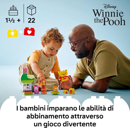LEGO DUPLO | Disney Festa di Compleanno di Winnie the Pooh - Giocattolo Educativo con Personaggi con Doppio Volto e Casa sull'Albero, Giochi Didattici per Bambini e Bambine da 18 Mesi in su - 10457