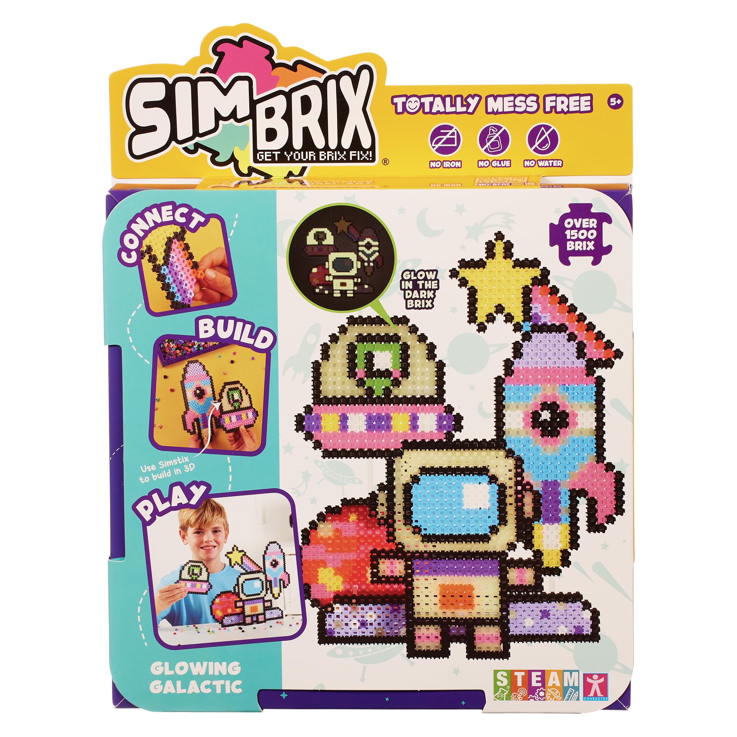 Character Options 07997 Simbrix Theme Pack Glowing Galactic with 1500+ brix Creative Activity STEAM Arts and Crafts Kids’ Toys for Girls & Boys Ages 5 and up