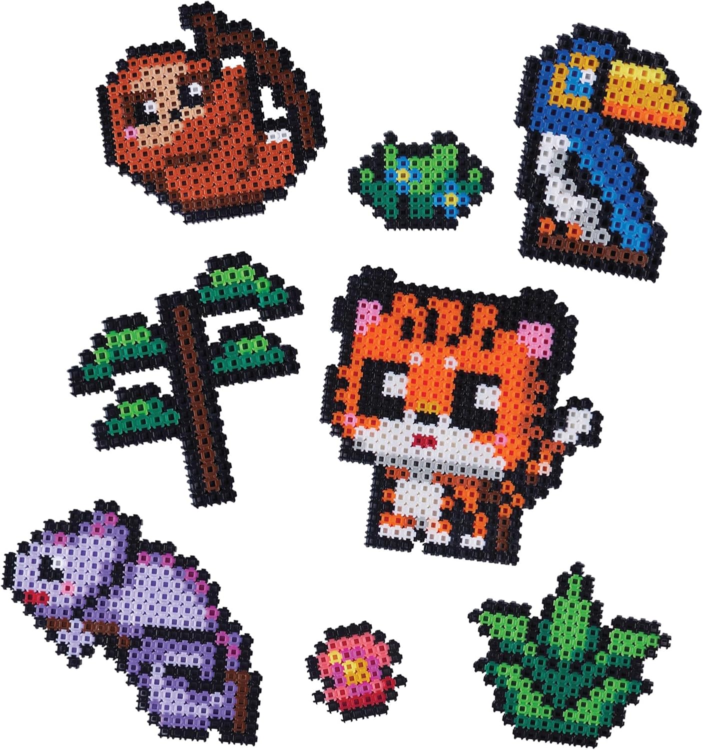 Simbrix 08183 Theme Pack Jungle Party Create 2D and 3D pixel 1500+ brix Arts and Crafts STEM Toys for Boys and girls ages 5 and up, Multicolour