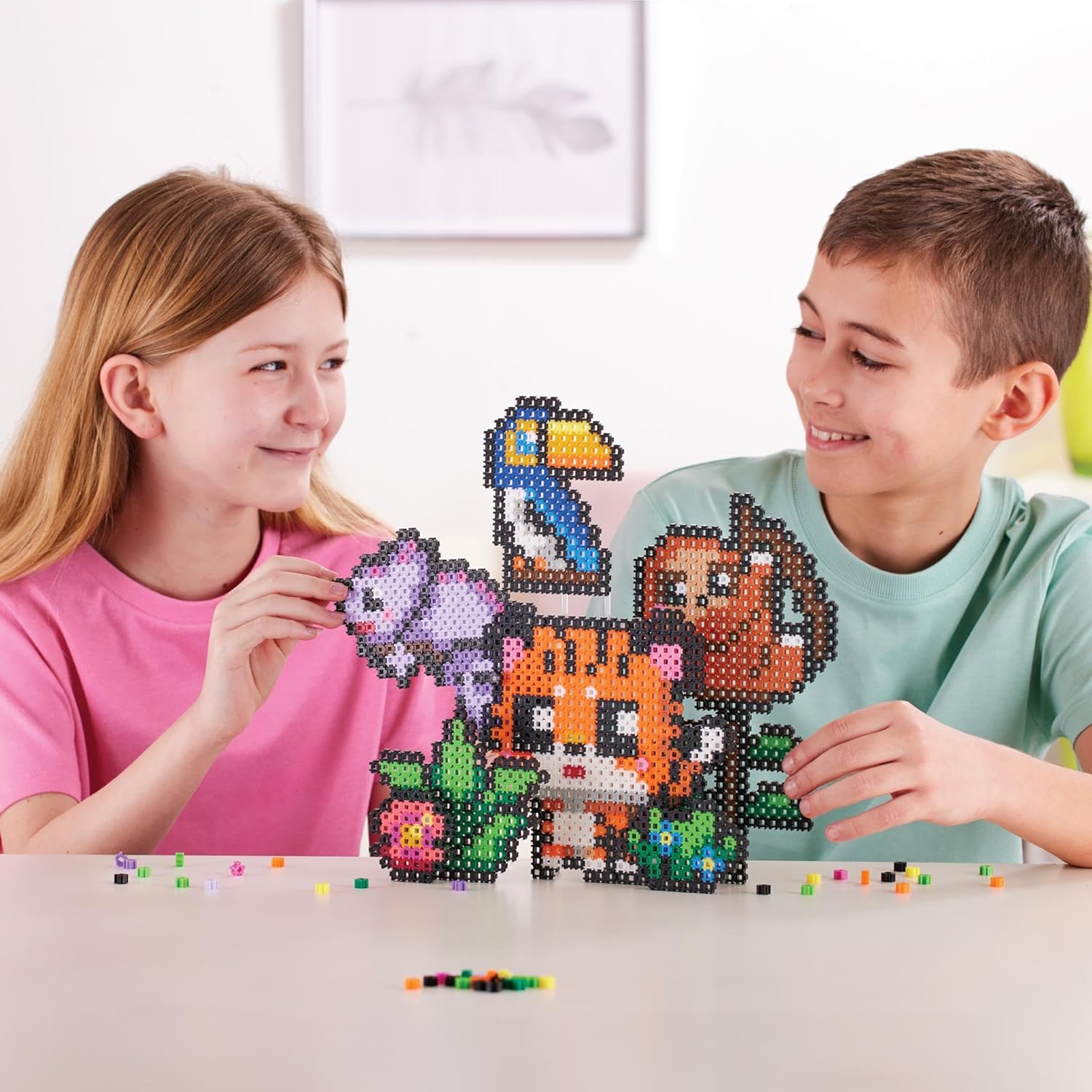 Simbrix 08183 Theme Pack Jungle Party Create 2D and 3D pixel 1500+ brix Arts and Crafts STEM Toys for Boys and girls ages 5 and up, Multicolour