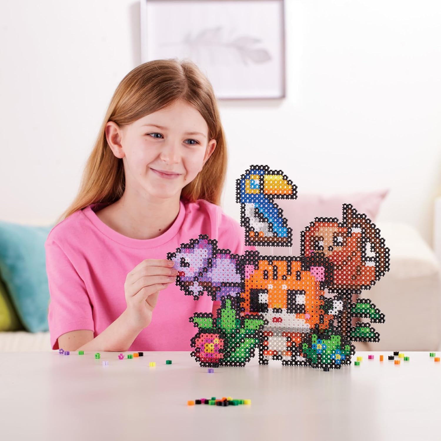 Simbrix 08183 Theme Pack Jungle Party Create 2D and 3D pixel 1500+ brix Arts and Crafts STEM Toys for Boys and girls ages 5 and up, Multicolour