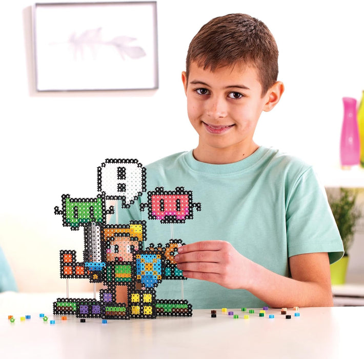 Simbrix 08184 Starter Pack Gamer Quest 1000+ brix Create 2D and 3D Pixel Arts and Crafts STEM Toys for Boys and Girls Ages 5 and up, Multicolour