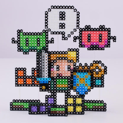Simbrix 08184 Starter Pack Gamer Quest 1000+ brix Create 2D and 3D Pixel Arts and Crafts STEM Toys for Boys and Girls Ages 5 and up, Multicolour
