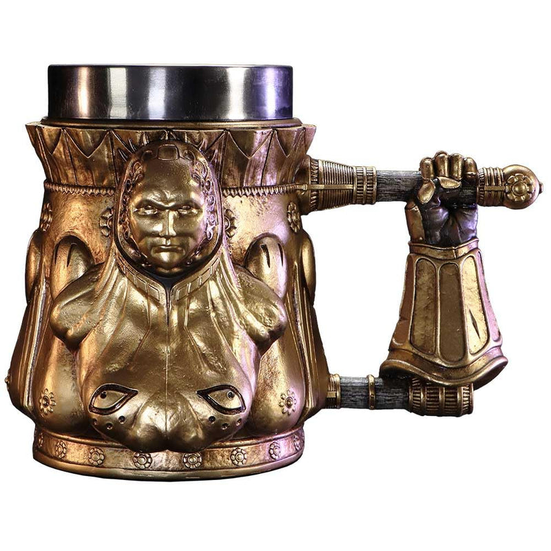 Nemesis Now Dark Souls Smough Tankard 15.5cm, Resin, Gold, Officially Licensed Dark Souls Merch, Dark Souls Trilogy Beer Mug, Stainless Steel Insert, Cast in The Finest Resin, Expertly Hand-Painted