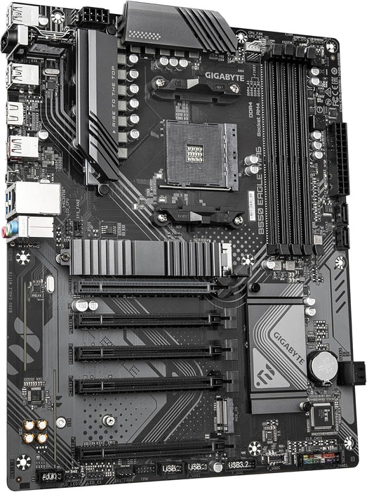 GIGABYTE B550 EAGLE WIFI6 Motherboard - AMD Ryzen 5000 G-Series CPUs, 10+3+1 Phases VRM, up to 3200MHz DDR4, 1xPCIe 4.0 + 1xPCIe 3.0 M.2, 1GbE LAN, WIFI 6, USB 3.2 Gen 2