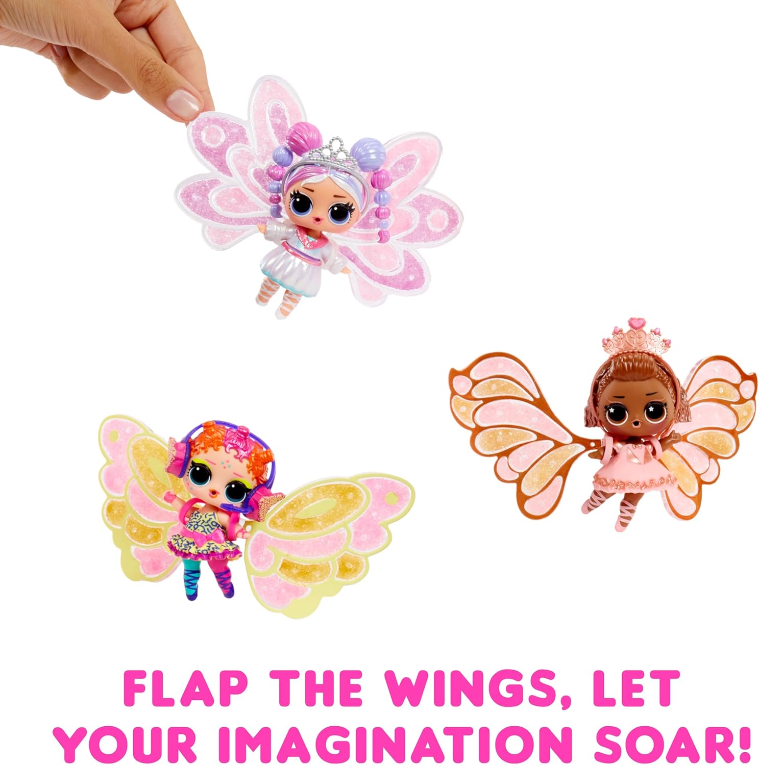 L.O.L. Suprise! Fairies Tots - Includes 1 Doll, Blind Packaging, 8 Dolls to Collect, Customise Fairy Wings for Your Tots, Ideal Present for Kids Ages 4+, Pink