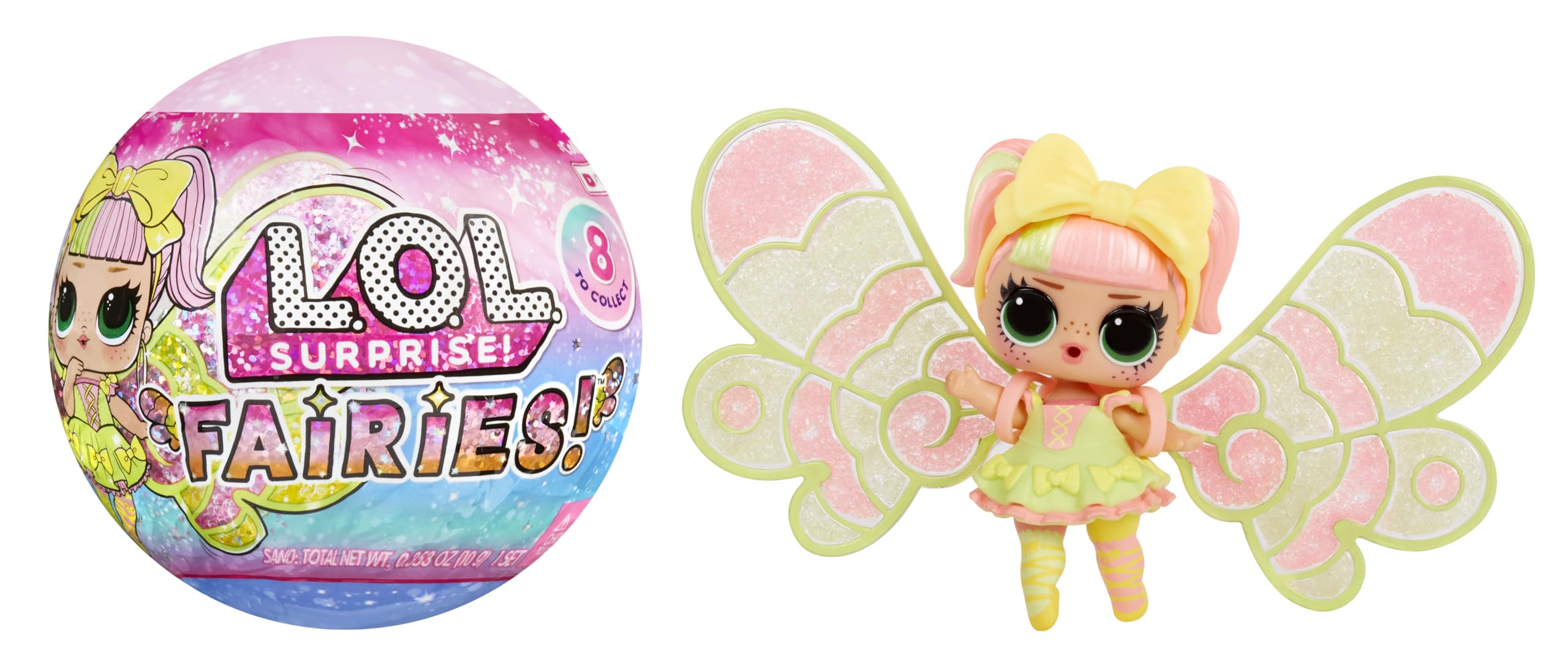 L.O.L. Suprise! Fairies Tots - Includes 1 Doll, Blind Packaging, 8 Dolls to Collect, Customise Fairy Wings for Your Tots, Ideal Present for Kids Ages 4+, Pink