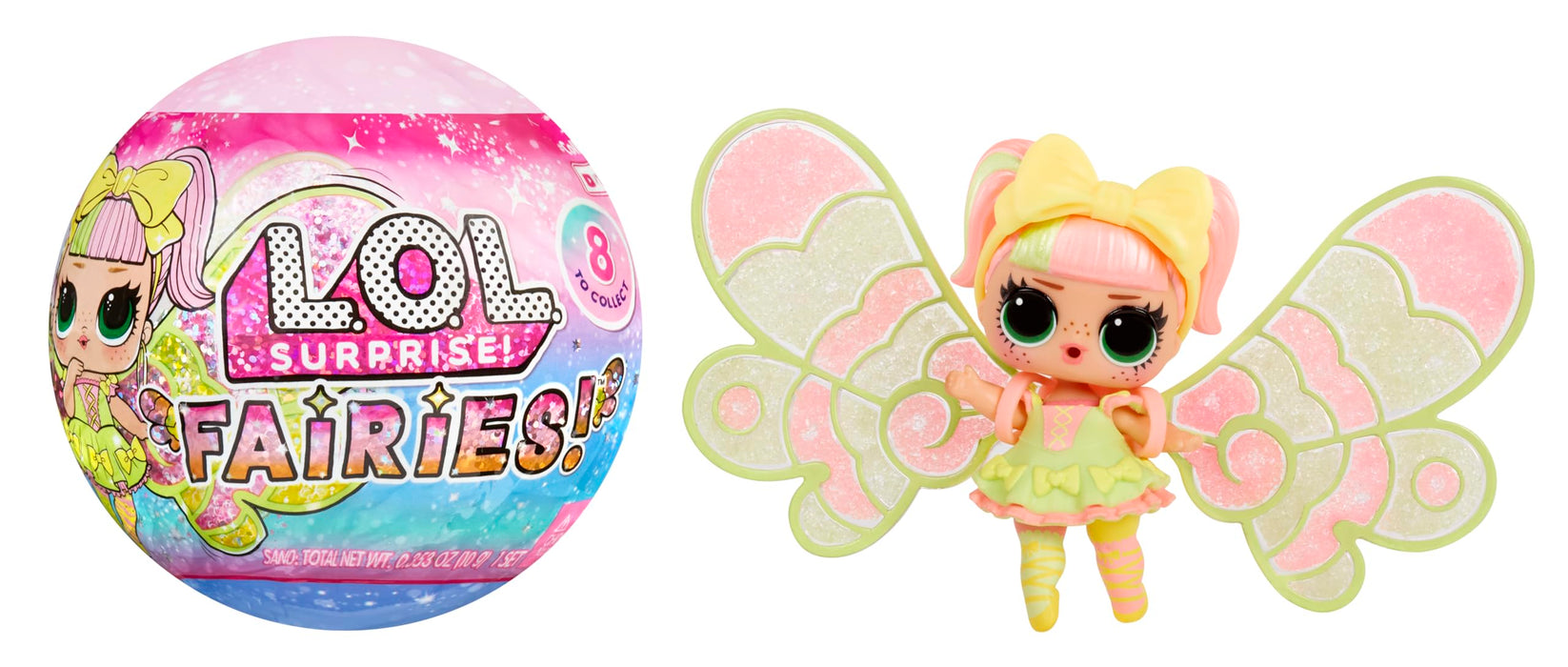 L.O.L. Surprise! Fairies Tots - Include 1 bambola, confezione cieca, 8 bambole da collezionare, ali da fata personalizzabili per i piccoli, per bambini di età 4+
