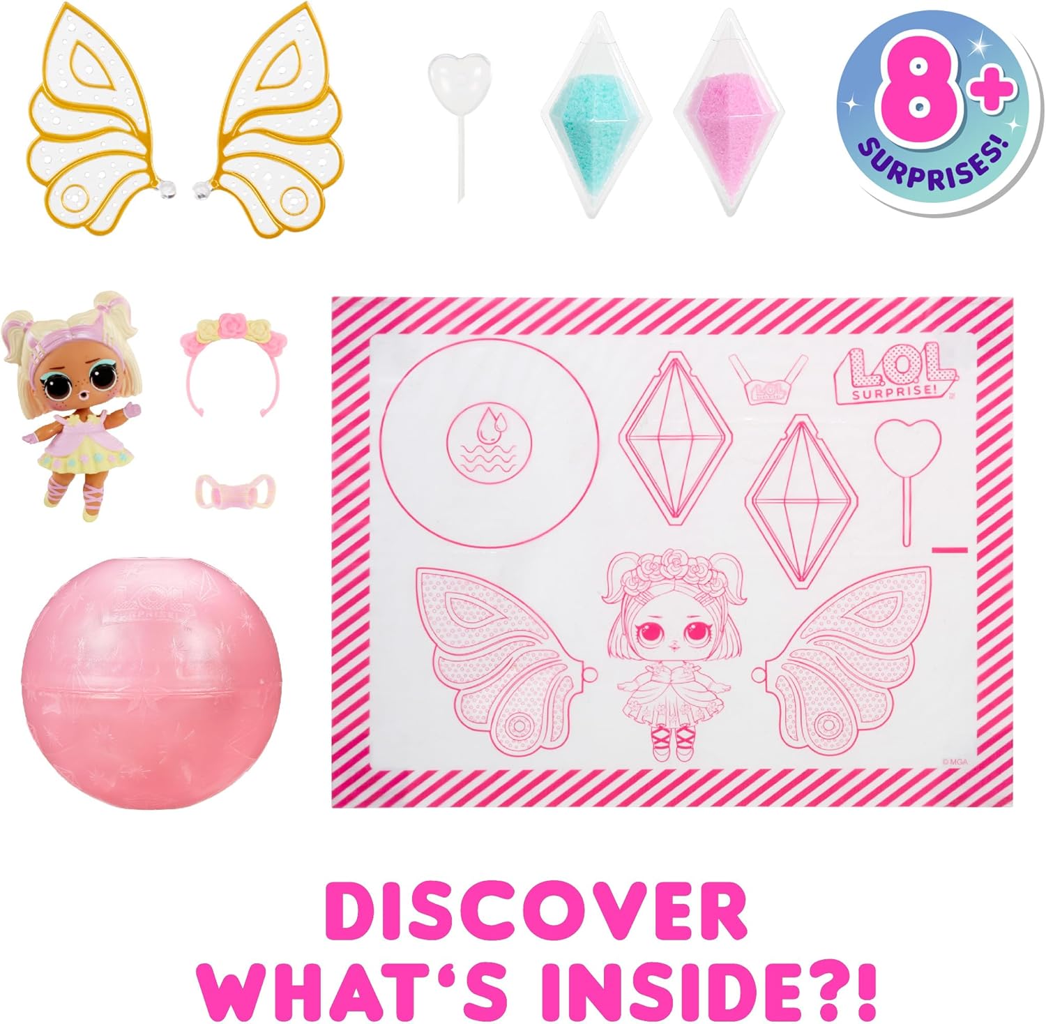 L.O.L. Suprise! Fairies Tots - Includes 1 Doll, Blind Packaging, 8 Dolls to Collect, Customise Fairy Wings for Your Tots, Ideal Present for Kids Ages 4+, Pink
