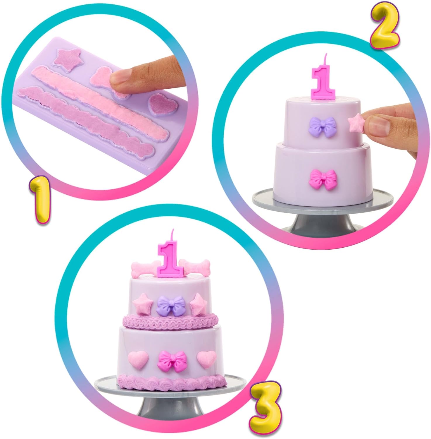 Barbie Party Unboxed Doll & Accessories, Pet Birthday Series Birthday Bows Set with 10 Surprises Including Color Change & Cake-Decorating Activity, JFG70