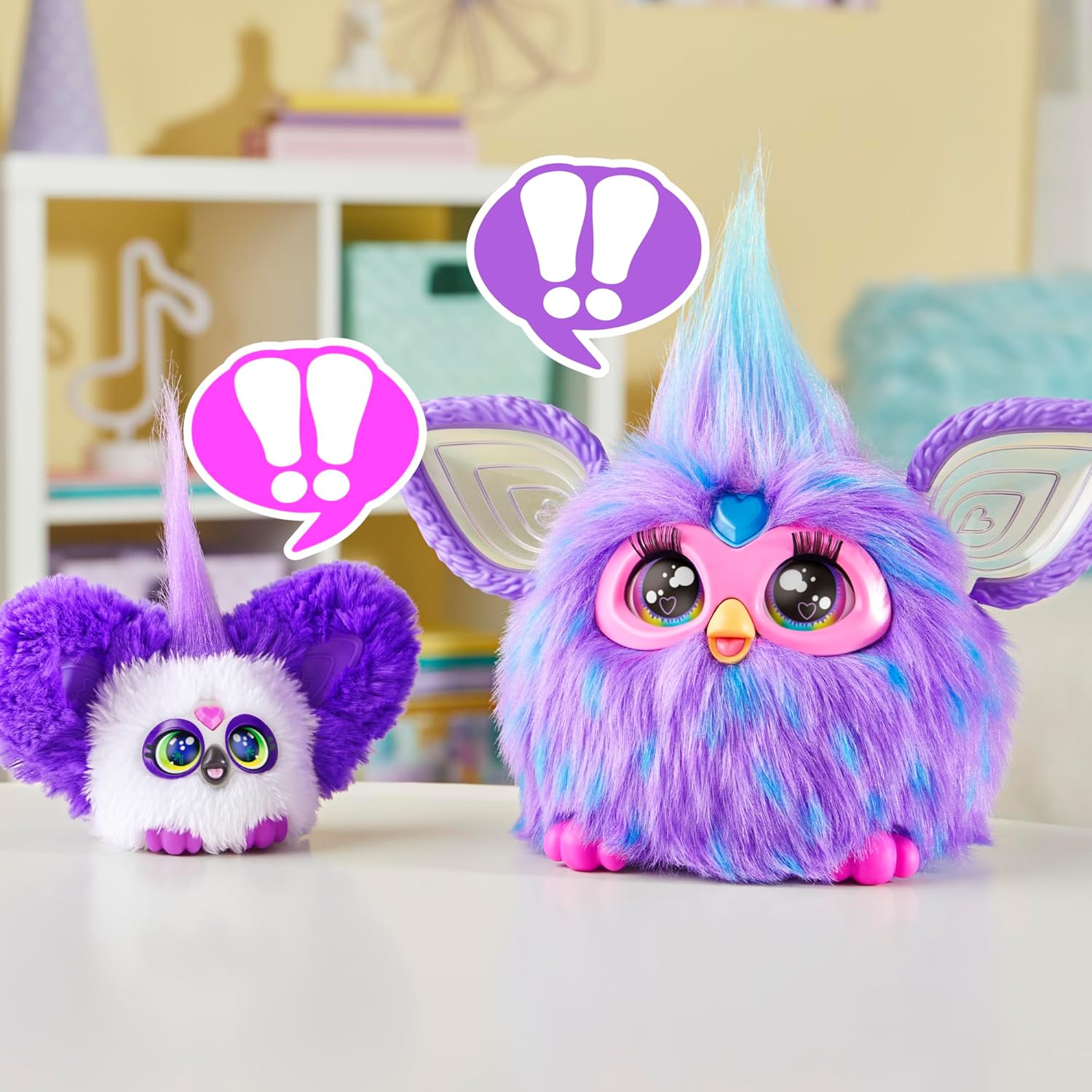 Furby Furblets Bam-Boo Mini Friend, Electronic Plush Toys for Girls & Boys 6+, Panda, Black & White, Speaks Furbish & Plays Music, Series 4
