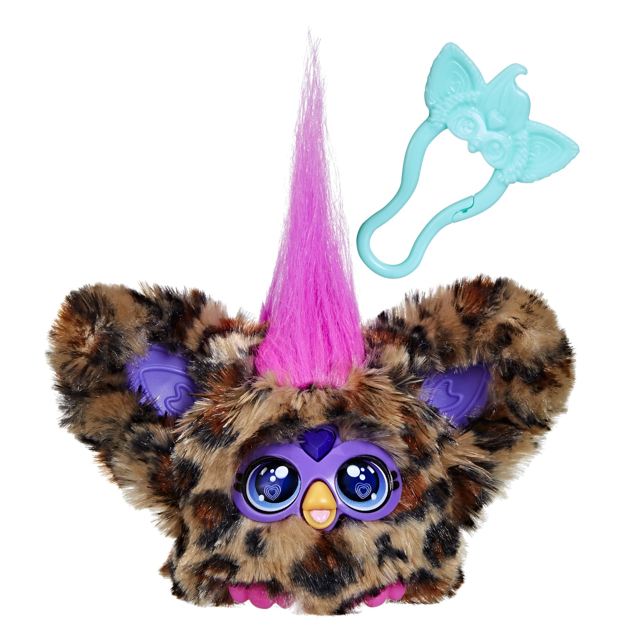 Furby Furblets Chee-Chee Mini Friend, Electronic Plush Toys for Girls & Boys 6+, Cheetah Print, Speaks Furbish & Plays Music, Series 4