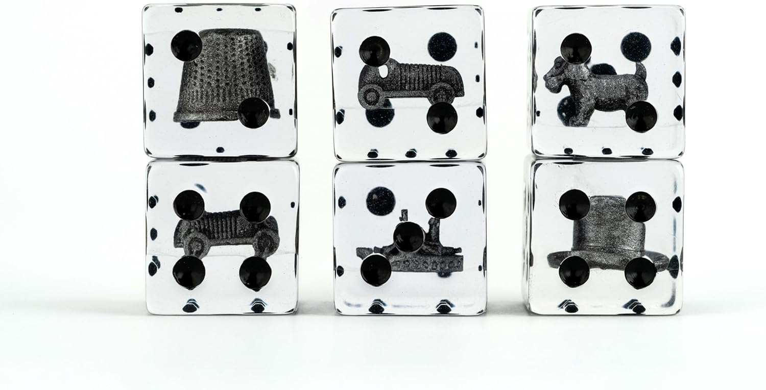 FanRoll Monopoly 22mm Oversized Dice Set: Token Inclusions