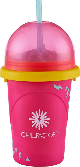 Chill Factor Colour Shock slushy maker Perfectly Pink - Reusable slushy maker cup, homemade slushies. Squeeze cup slushy maker Kitchen toys