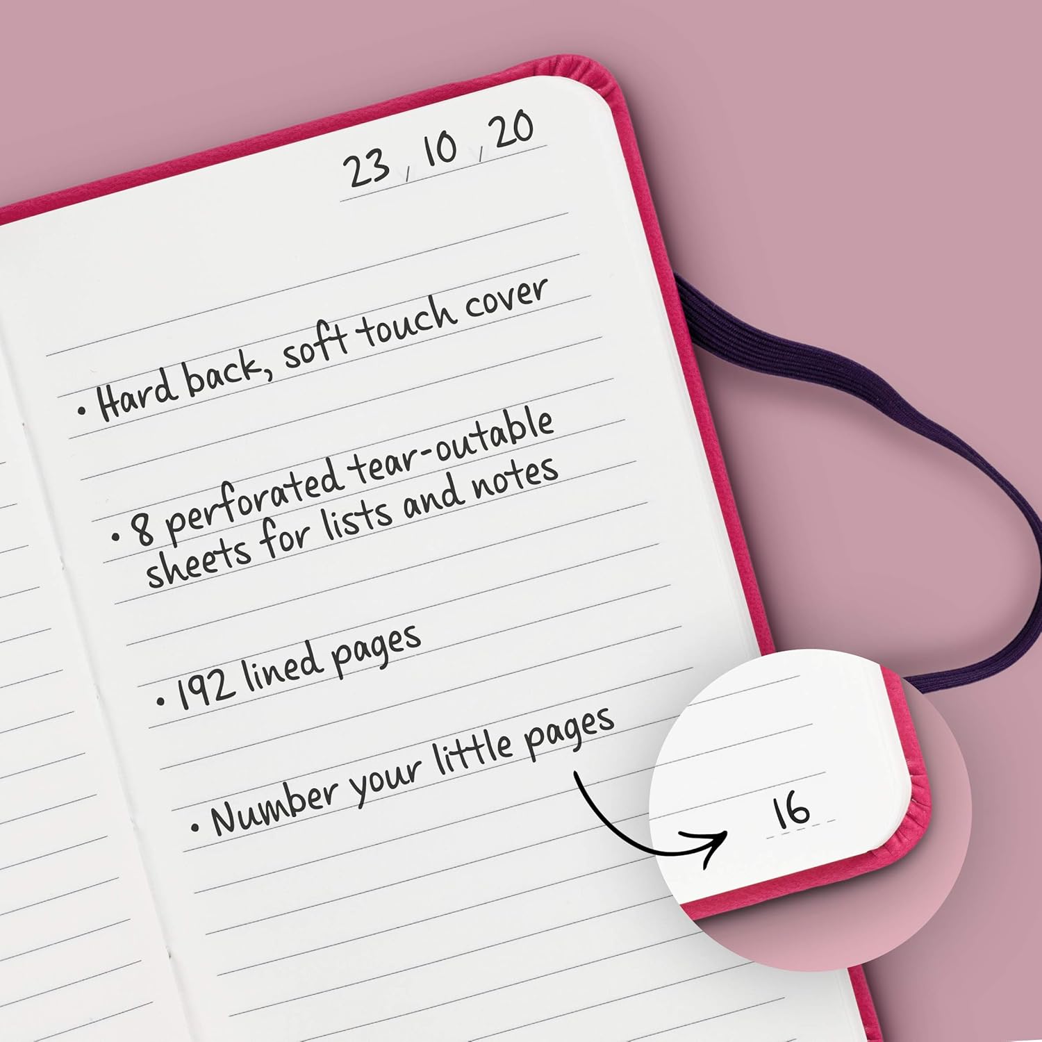 IF Bookaroo A6 'Pocket' Notebook - Hot Pink