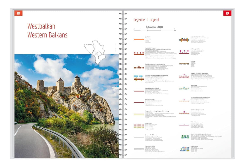Western Balkans Road Atlas: Serbia, Bosnia & Herzegovina, Montenegro, Albania, North Macedonia (F&B Atlassen