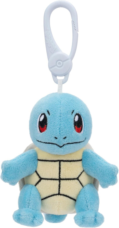 Pokémon Clip on 10 cm Plush - Pikachu, Eevee, Squirtle, Psyduck - Official Pokemon Clogged Toy for Children 2+