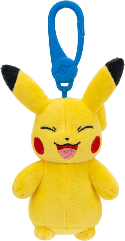 Pokémon Clip on 10 cm Plush - Pikachu, Eevee, Squirtle, Psyduck - Official Pokemon Clogged Toy for Children 2+