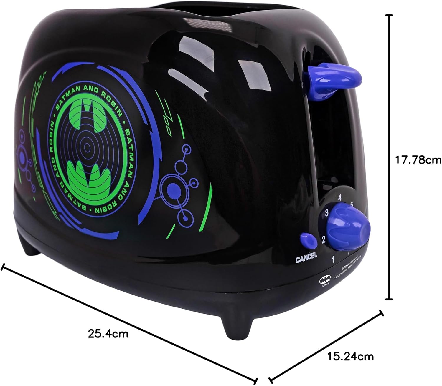 Uncanny Brands DC Comics Batman Game Over Two-Slice Toaster – Toasts Batman Logo on Your Toast – Fun Kitchen Appliance – Compact and Easy to Use