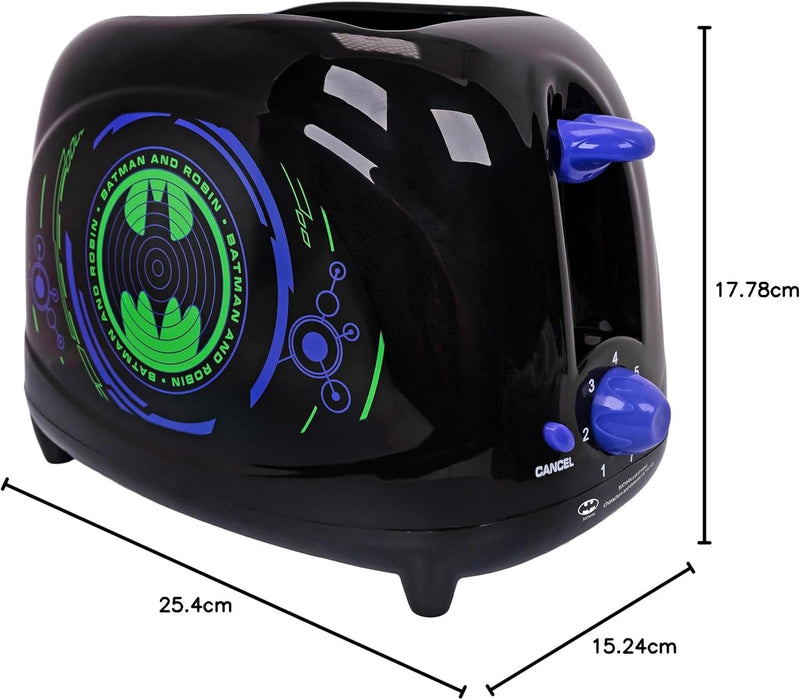 Uncanny Brands DC Comics Batman Game Over Two-Slice Toaster – Toasts Batman Logo on Your Toast – Fun Kitchen Appliance – Compact and Easy to Use