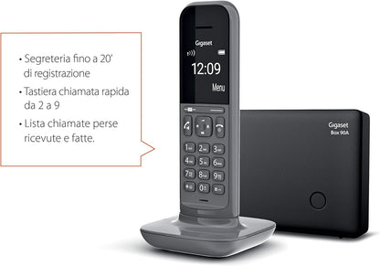 Gigaset CL390 Telefono Cordless, Funzione Black List e "Non disturbare", Vivavoce, Display Ampio, Standard, Grigio
