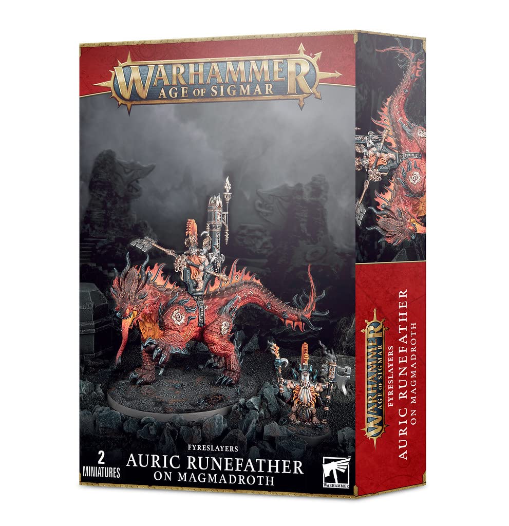 Warhammer+AoS+-+Fyreslayers+Runefather+on+Magmadroth