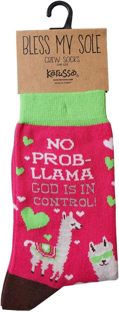 Kerusso One Size Fits Most Novelty Christian Faith Message Socks, Pink, Green, and Brown, One size
