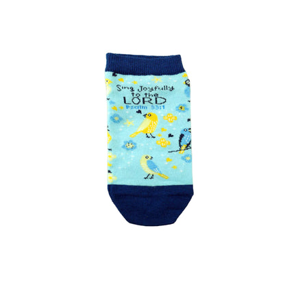Kerusso Sing Joyfully To The Lord Psalm 33:1, Multicolor One Size Fits Most Cotton Blend Everyday No-Show Socks, Multicolor, One size
