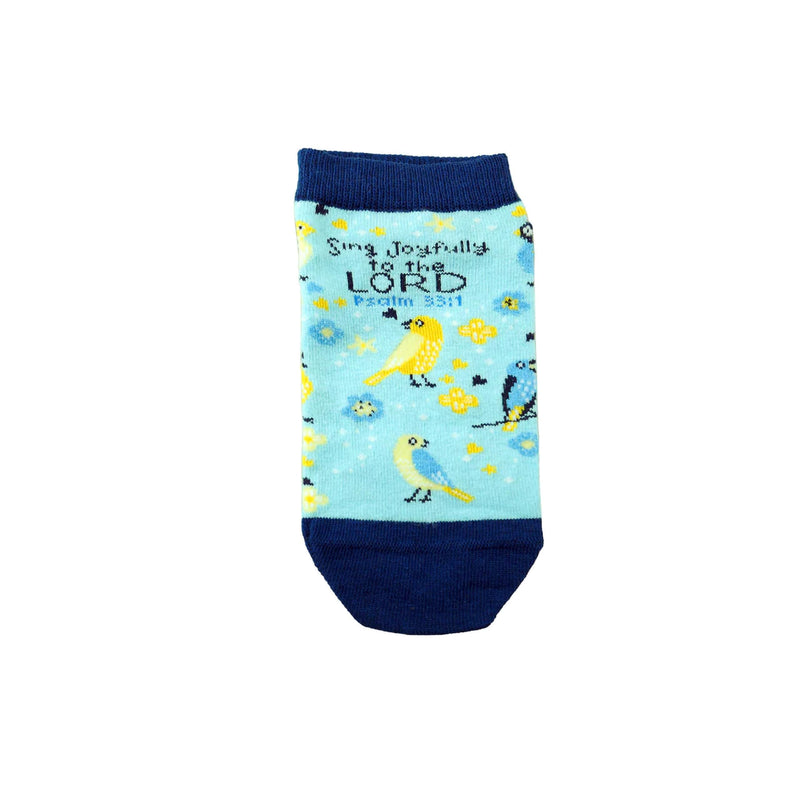 Kerusso Sing Joyfully To The Lord Psalm 33:1, Multicolor One Size Fits Most Cotton Blend Everyday No-Show Socks, Multicolor, One size