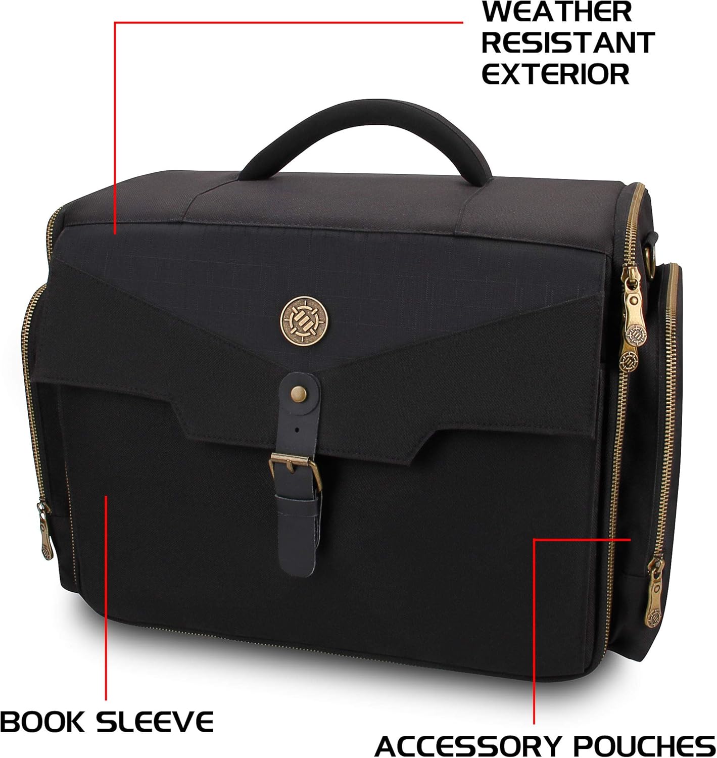 ENHANCE Carry Case for Mini Figures, Storage for 108 Large Figures on 4 Levels Foam Travel Bag with Book Compartment and 2 Pockets for Dice and Tokens