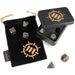 ENHANCE DnD Metal Dice Set - 7pc Polyhedral Dice with Storage Case and Drawstring Bag - Solid Metal Set for Dungeons and Dragons, Pathfinder, more RPGs (Ancient Bronze