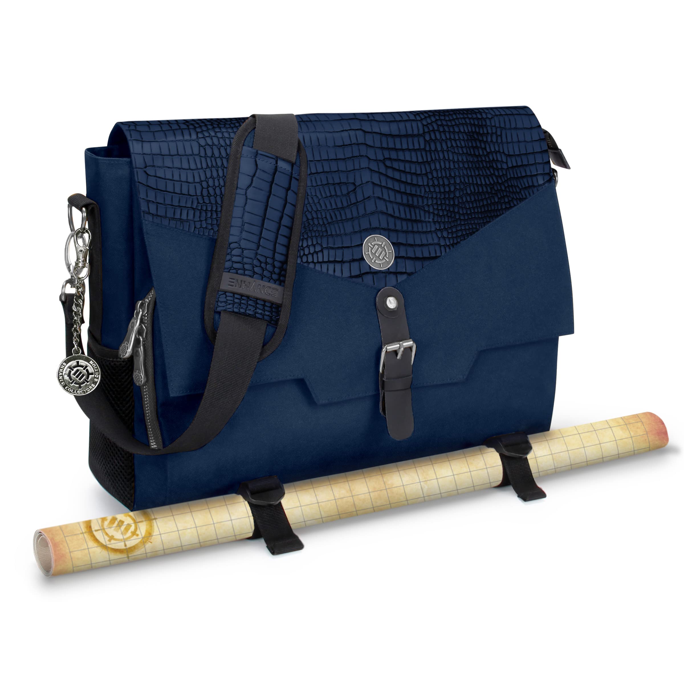 ENHANCE Travel Bag for DND, Bag Compatible with Dungeons and Dragons, Battle Mat Holder, Dice Pockets and Accessories, Carry 4-8 Books