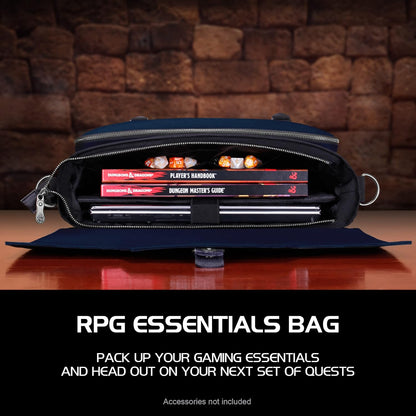 ENHANCE Travel Bag for DND, Bag Compatible with Dungeons and Dragons, Battle Mat Holder, Dice Pockets and Accessories, Carry 4-8 Books