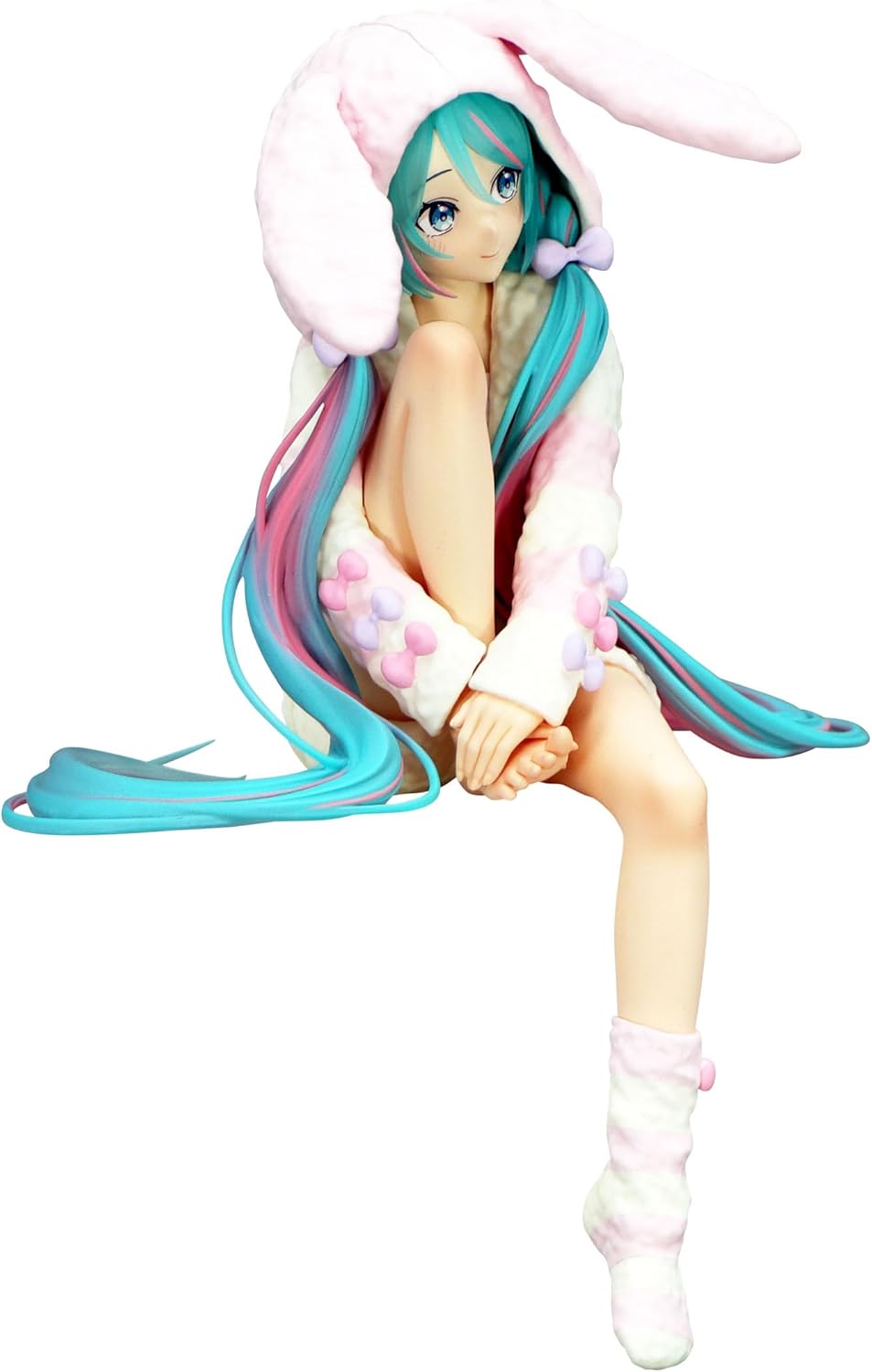 FURYU Corporation-Hatsune Miku Noodle Stopper Figure -Rabbit Ear Hood Pajama-