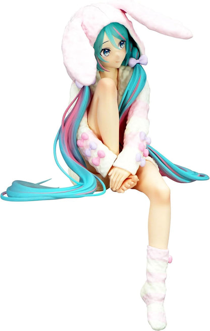 FURYU Corporation-Hatsune Miku Noodle Stopper Figure -Rabbit Ear Hood Pajama-