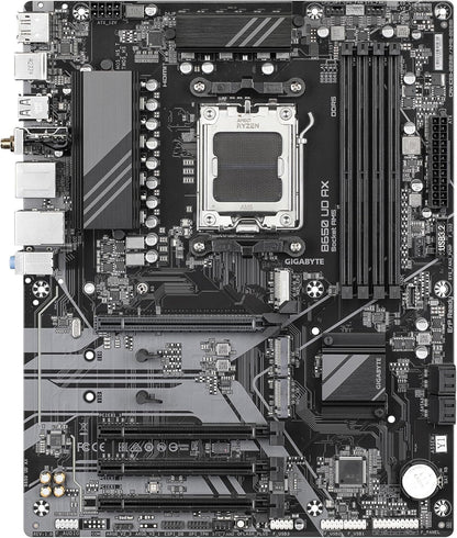GIGABYTE B650 UD AX Motherboard - AMD Ryzen 9000 Series CPUs, 6+2+2 Phases VRM, up to 7600MHz DDR5 (OC), 1xPCIe 5.0 + 2xPCIe 4.0 M.2, GbE LAN, WIFI 6, USB 3.2 Gen 2