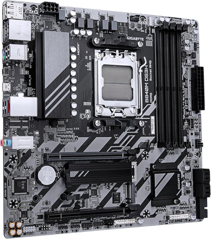 GIGABYTE B840M DS3H Motherboard - AMD Ryzen 9000 CPUs, 8+2+2 Phases VRM, up to 8200MHz DDR5, 2xPCIe 4.0 M.2, 2.5GbE LAN, USB 3.2 Gen 1