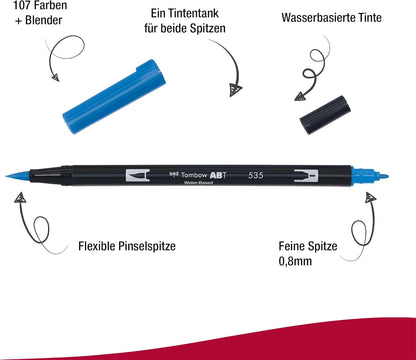 Tombow ABT 535 Dual Brush Pen - Cobalt Blue