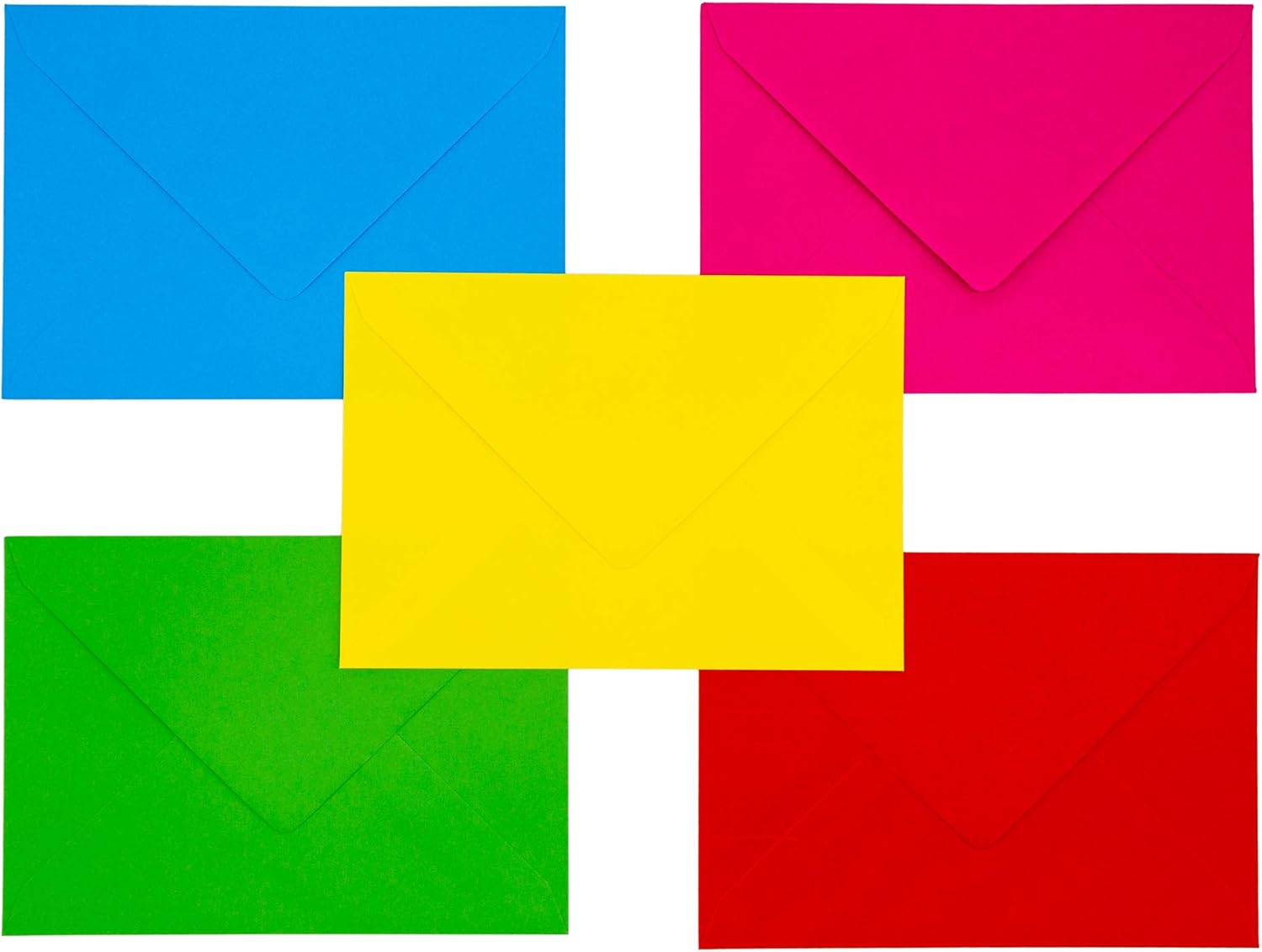 Pukka Pad, Pukka Post & Packaging Gummed Envelopes - Pack of 25, Ready-to-Seal, Durable 100GSM Postal Envelopes for Letters, Invitations, and Other Mail - 229 x 162 mm, Size C5, Brights