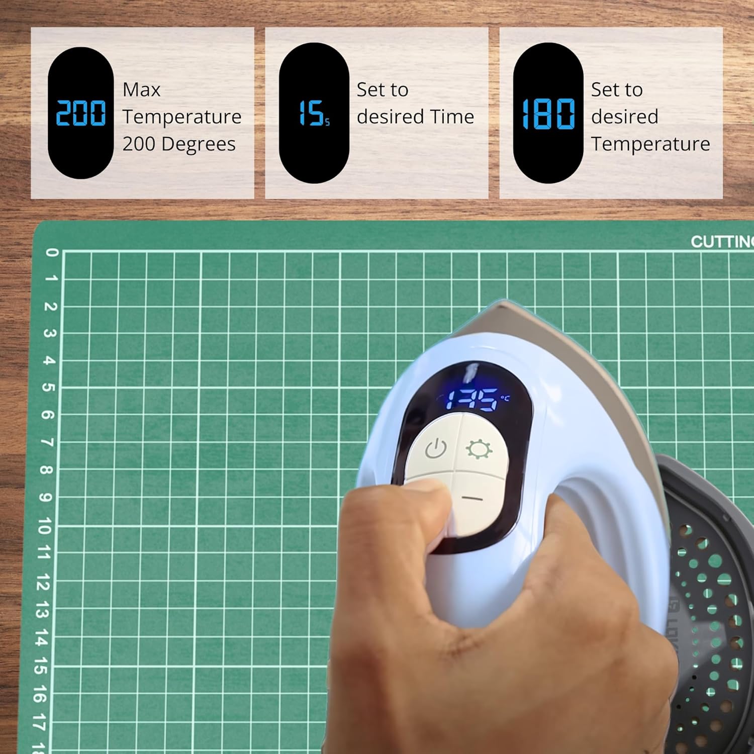 LOKLIK Mini Heat Press - Portable Heat Transfer Vinyl Machine for Sublimation Printing with Curved & Flat Plates, Flexible Temperature Settings & Digital Display - HTV Craft Heatpress Machine, Blue