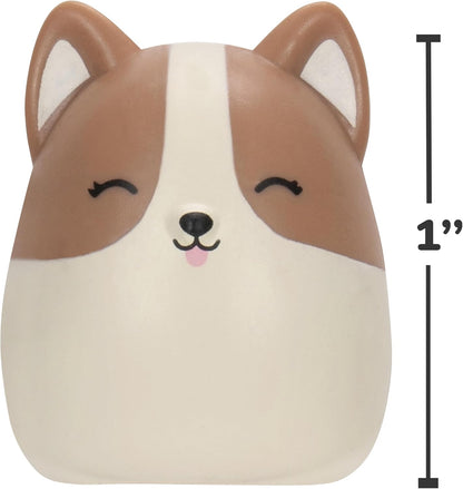 Squish-a-longs 8 Stück (Stil 3 - W2) – (8) 2,5 cm Mini-Squish mit (2) Zubehör, (1) Ring und einem Sammlerhandbuch – Sammeln, Handeln und Spielen