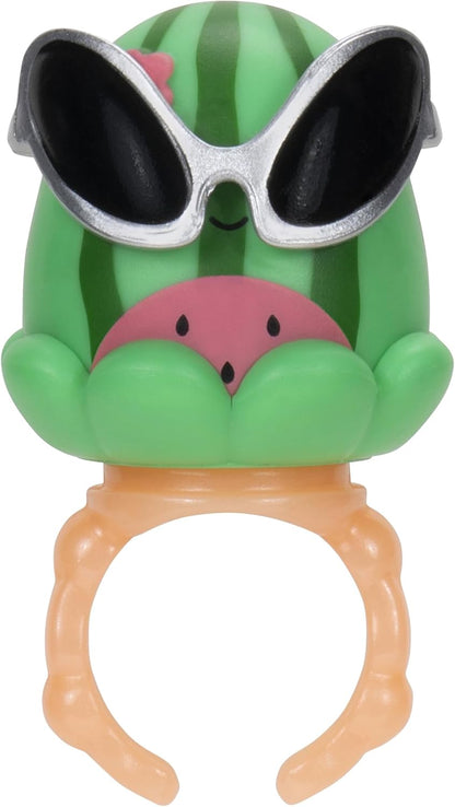 Squish-a-longs 8 Stück (Stil 3 - W2) – (8) 2,5 cm Mini-Squish mit (2) Zubehör, (1) Ring und einem Sammlerhandbuch – Sammeln, Handeln und Spielen